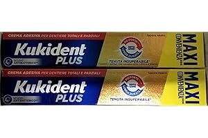 Kukident - Kukident Plus Doppia Azione Crema Adesiva Confezione Doppia per Dentiere 2x65g - 984360331
