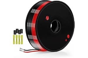 Cavo Elettrico Silicone 10AWG-THUN-CT 5,26mm² cavo elettrico [6m nero e 6m rosso], Fili elettrici in Rame Stagnato a Trefoli, Resistente alle Alte Temperature per Auto RC e Drone
