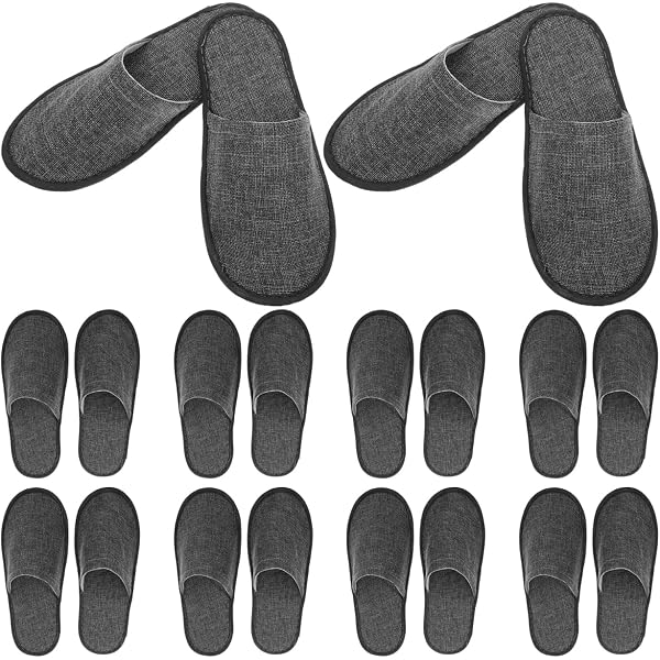 Chaussons Jetables Hôtel - Lot De 10 Paires Antidérapantes - Velours Doux Pour Spa Et Invités