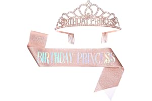 Födelsedagskrona och skärp för kvinnor, födelsedag kristall prinsessa krona, roséguld födelsedagskrona, elegant födelsedag kr
