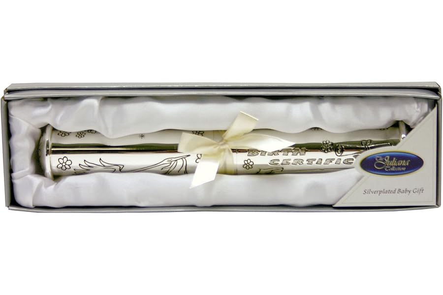 THE JULIANA COLLECTION Silver Plated Rectangular Birth Certificate Holder