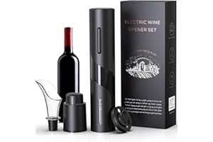 Quntis Tire Bouchon Électrique - 6s Une Clé pour Ouvrir- Tire Bouchon Professionnel Ouvre Bouteille Champagne idée Cadeau Homme pour Noël, Nouvel an et Saint-Valentin