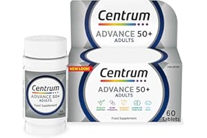 Centrum Advance 50+ Tablets Multivitamin & Mineral Supplements, with 24 essential nutrients, including vitamin D, C, Zinc, 60 ct