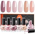 modelones Nail Polish 6 Colors Neutral Nude Set Nude Pink Spring Summer Quick Dry Mini Finger Bulk Manicure Diy Nail Art Home Salon Gift For Women Girl