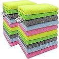 SOFTSPUN Microfiber Export Rejected Cloths, Going Cheap! 15 Pcs, 30x30cm 340GSM, Lint & Streak-Free Multi-Purpose Automotive Towels for Bike, Glass Polishing, Washing & Detailing