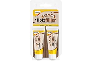 Molto S.O.S Easy Holzfüller, Fertigspachtel zur Reparatur kleiner Schäden im Holz, Weiß, 2x 20 ml