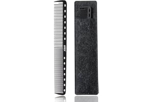 xnicx Hair Comb Professional Carbon Cutting Comb Beard Comb Mens Hair Brush Hairdressing Combs for Barber,Salon with Medium and Fine Tooth(Black)