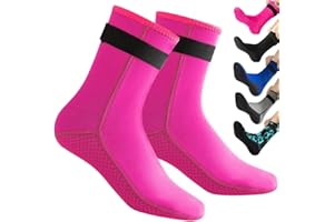 HINATAA Calcetines de Neopreno, Escarpines Calcetines de Buceo 3mm, Antideslizantes Térmicos Calcetín con Velcro, Calcetines de Neopreno para Hombres y Mujeres, para Buceo, Surf