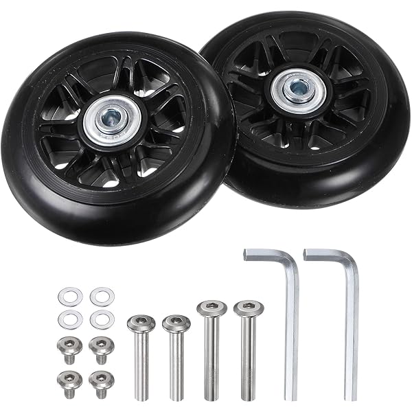 HRUS Roues de rechange pour valise Diamètre extérieur 80 mm Diamètre interne 6 mm Largeur 22 mm Essieu 35 mm