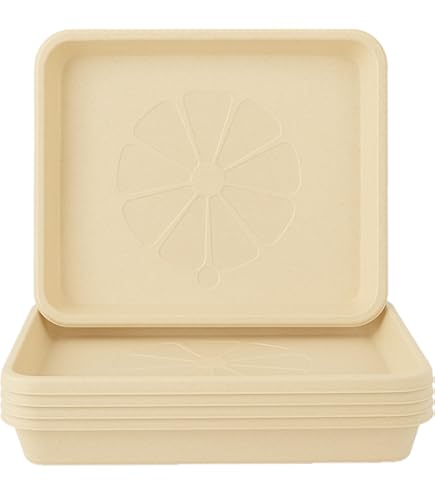 10 Sottovasi Quadrati In Plastica Bianca 7 Pollici Per Piante, Esterno/Interno - 2