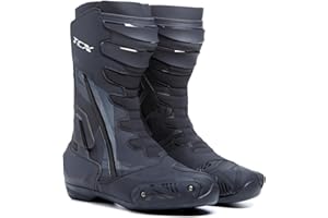 TCX S-tr1, Uomo, Sportivi e Certificati, Stivale da Moto con Tomaia in Microfibra, Chiusura con Zip Elastica Laterale e Velcro