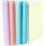 Exacompta - 51170E - Conf. da 5 Raccoglitori Chromaline Pastel - 4 Anelli Tondi 15 mm - Dorso 20 mm - Polipropilene Traslucid