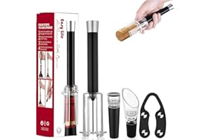 NAUXIU Otwieracz do wina – narzędzie do usuwania korka z pompką powietrza, zestaw otwieraczy do butelek wina, cudowny zestaw otwieraczy do wina – za pomocą prostego naciśnięcia i pompki można usunąć korek w