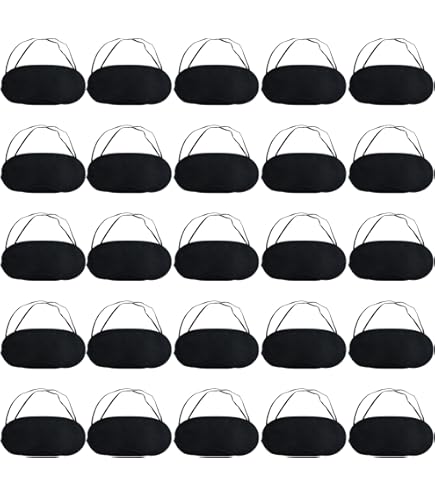 24 Masques De Sommeil Noirs - Ultra Doux, Respirants, Avec Tampon De Nez - Pour Voyage, Sieste Ou Jeux
