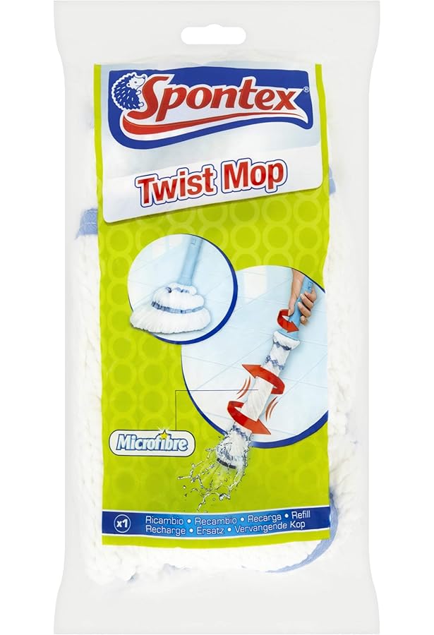 Balai Twist Microfibre Ultra-absorbant - Tête Rotative 360°, Manche Télescopique, Essorage Facile, Pour Tous Sols