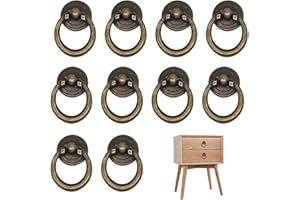 IFUDE Lot de 10 poignées vintage Poignées de Meuble Rond Poignée de Porte Tirerpour Placard Armoire, Tiroir, Porte, Commode, Bronze
