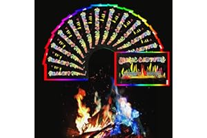 BARVERE 12 Stück Feuerzauber Pulver, Magic Fire, Feuerfarben Pulver für Buntes Feuer, Magical Flames für Outdoor-Events, Halloween und Weihnachten, Feuerstellen, Kamine