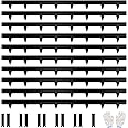 JonesHouseDeco 10-Pack Galvanized Lawn Edging Border 1m L x 11.4cm H w/Black Powder Coating Steel Landscape Edging - Yard Pathway Divider- Metal Decor Edging (10M Length Total) w/ 11 Clips.