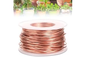 yotutun 20m Electroculture Gardening Kupferdraht, 99,9% Reiner Kupferdraht 16 Gauge/1,3 mm Copper Wire Blanker Kupferdraht für Garten, Pflanzen und Gemüseanbau, Air Plant Holders