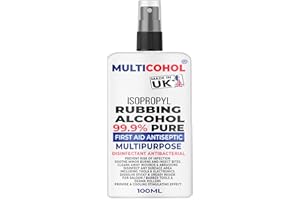 HYDRA NATURALS Multicohol 99.9% First aid Antiseptic Rubbing Isopropyl Alcohol Disinfectant Kills 99% Bacteria, Germs, Fungus, Sanitiser Multipurpose (100ml Spray)
