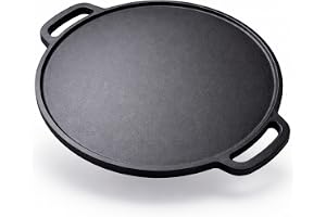 MULTIMART ENTERPRISE Cast Iron Dosa Tawa 30 cm Double Handle Flat Tawa for Dosa, Roti & Uttapam Pre-Seasoned Cast Iron Gas & Induction Compatible (30 cm)