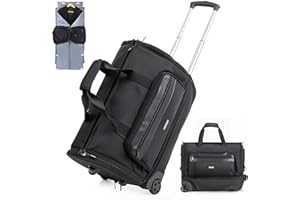 BMAOBBO Convertible Luggage Garment Bag 2-in-1 (Clothes + Travel Bag) for Men and Women, Wrinkle-Free Transport for Suits & Dresses, with Wheels, Shoe Compartment & Large Capacity, Business Travel