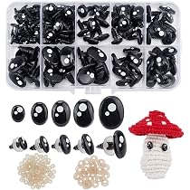 70 Stück Häkelaugen Mit Wimpern – Sicherheitsaugen Für Amigurumi & Plüschtiere | 12 Mm, 7 Farben, Inkl. Unterlegscheiben