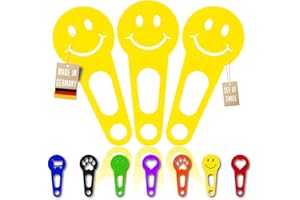 OnAir 3 x Shopping Trolley Remover for Removing as a Key Chain; Shopping Trolley Token Immediately Removable, Set of 3, Handmade (Yellow, Happy Face)