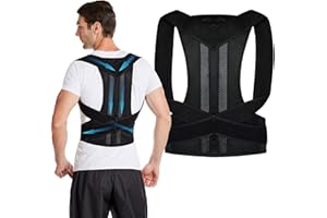 FITSUPPORT Posture correction belt for men and women, back support posture correction belt with breathable adjustable shoulder straps for improved lumbar support belt, back support to prevent hunchbacks (XL)