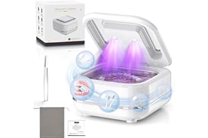 BLUCKY Ultrasonic Retainer Cleaner, 42kHz Ultrasonic Tooth Cleaner with Visible Window and Two Modes,180ML Ultrasonic Tooth Cleaner for Dentures, Retainer, Mouth Guard, Aligner, Jewelry