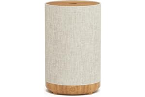 SNOWSEN Stoff Aroma Diffuser, 120ml Aromatherapie Diffusor für ätherische Öle, Ultraschall-Luftbefeuchter mit 8-Farben-LED-Licht, für Haus Büro Yoga, Geschenk für Frauen