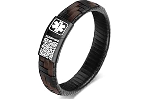 Theluckytag Medical Bracelets for Men Women with QR Code Medical Alert ID Bracelets Sport - Silicone Waterproof Wristband - More Space Custom Emergency Info