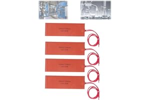 KUIDAMOS 12V 20W Silicone Heating Pad 4Pcs,120-150¡ãC Temperature Range Quick Heating 50x150mm Flexible Heater Mat Silicone Heater Mat For Industrial Equipment Pipes
