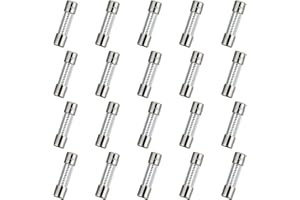 HUAREW T6.3AL250V 20 pezzi Fusibile di vetro ad azione lenta da 5x20mm 6.3A 250V Fusibile ritardato da 0,2 x 0,78 pollici