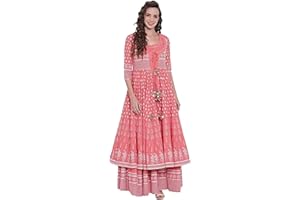 INDACORIFY Gorgeous Rayon Long Gown Kurti with Shrug Festive Party Wear Dress