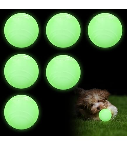 Set 4 Palline Luminose Per Cani - Fosforescenti, Rimbalzanti, Galleggianti, Per Gioco Interattivo