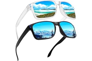 LEDING&BEST Lunettes de Soleil Polarisées pour Homme Femmes Classique ultraléger TR90 Montures lunettes/Pour les sports 100% anti UV400 protection Lunettes