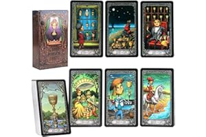 OCDSLYGB 78PCS Tarot Dark Mansion De Oráculo Rúnicas a Todo Color Cartas Duradero Predecir No Es Fácil De Doblar Papel Recubierto Bellamente Ilustrado Regalos De Fiestaversión Inglés