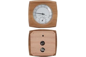 Mumusuki Termometro-igrometro in Legno per Interni 2-in-1 Igrometro Bagno Turco Accessori per Sauna Sauna per pareti Decorative