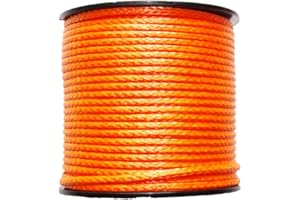 Comily Plus+ 7/64"UHMWPE Braided Cord Supper Strong Lightweight Tough Rope outdoor Activities lines 1938Lbs Strength-Orange-200ft