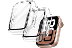 JETech Etui z Ochraniacz Ekranu dla Apple Watch Series 11/10 42mm, Ogólna Osłona Ochronna, Wbudowana Film Szkło Hartowane Wysokiej Czułości, 2 Sztuki (Przezroczyste)
