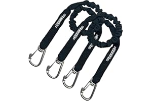 WavesRx DockingPal - Premium Bungee Dock Line 3 ft (2PK) | Elastic Docking Rope with Stainless Steel Carabiners Stretches from 3' to 4' | Absorbs Shocks & Tugs Preventing Damage to Your Jet Ski & PWC