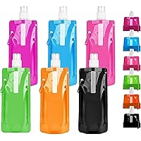 Lallisa Faltbare Silikon-Wasserflaschen – 8 Stück, 500 Ml, Mit Karabiner, Für Sport & Reisen