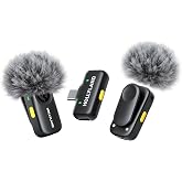 Hollyland Lark A2 Mini Duo(2TX + 1RX) Wireless Microphone, iPhone/Android | Plug &amp; Play, Detail-Rich Audio, 200m, AI Auto-Lim