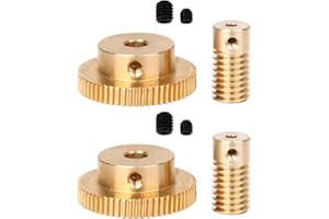 CNBTR Messing 1:60 Schneckengetriebewelle 0,3cm Reduzierstück 0,5 Modulus 60T Zahnrad 4 Stück