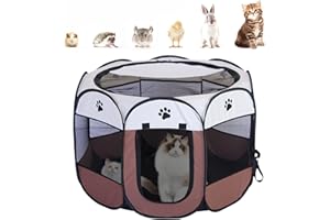 RICHDMI Tente pour chat Tente Pliable pour Animaux de Compagnie Cage pour chien Parc à Chiot Parc de Jeu en Tissu pour Animal Domestique Chiot Chat Lapin Parc Tente,Parc à Chiots