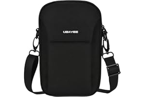 UBAYEE Torba Męska na Ramię na Telefon Komórkowy (pasuje do 7,5 Cala), Mała Torba Męska z Kieszenią Blokującą RFID, Czarny