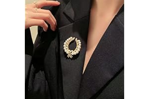 TseenYi Broche Blé Broche Mode Perle Corsage Broche Baroque Mode Or Blé Broche Écharpe Épingle Revers Clip Chemise Clip Bijoux pour Femmes et Filles Mariage Saint Valentin Cadeau De Noël