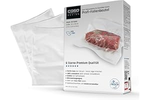 ‎CASO CASO 6 Sterne Profi-Folienbeutel 20x30 cm, 50 Beutel, Vakuumierbeutel für alle Vakuumierer, stark und reißfest ca.150 μm, Vakuumbeutel Lebensmittel Vakuumiergerät, BPA-frei
