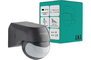 OKTAPLEX MOTION Oktaplex Ana Bewegungsmelder Aussen schwenkbar 230V IP44 180° Bewegungssensor 12m Reichweite anthrazit Aufputz Infrarot-Sensor